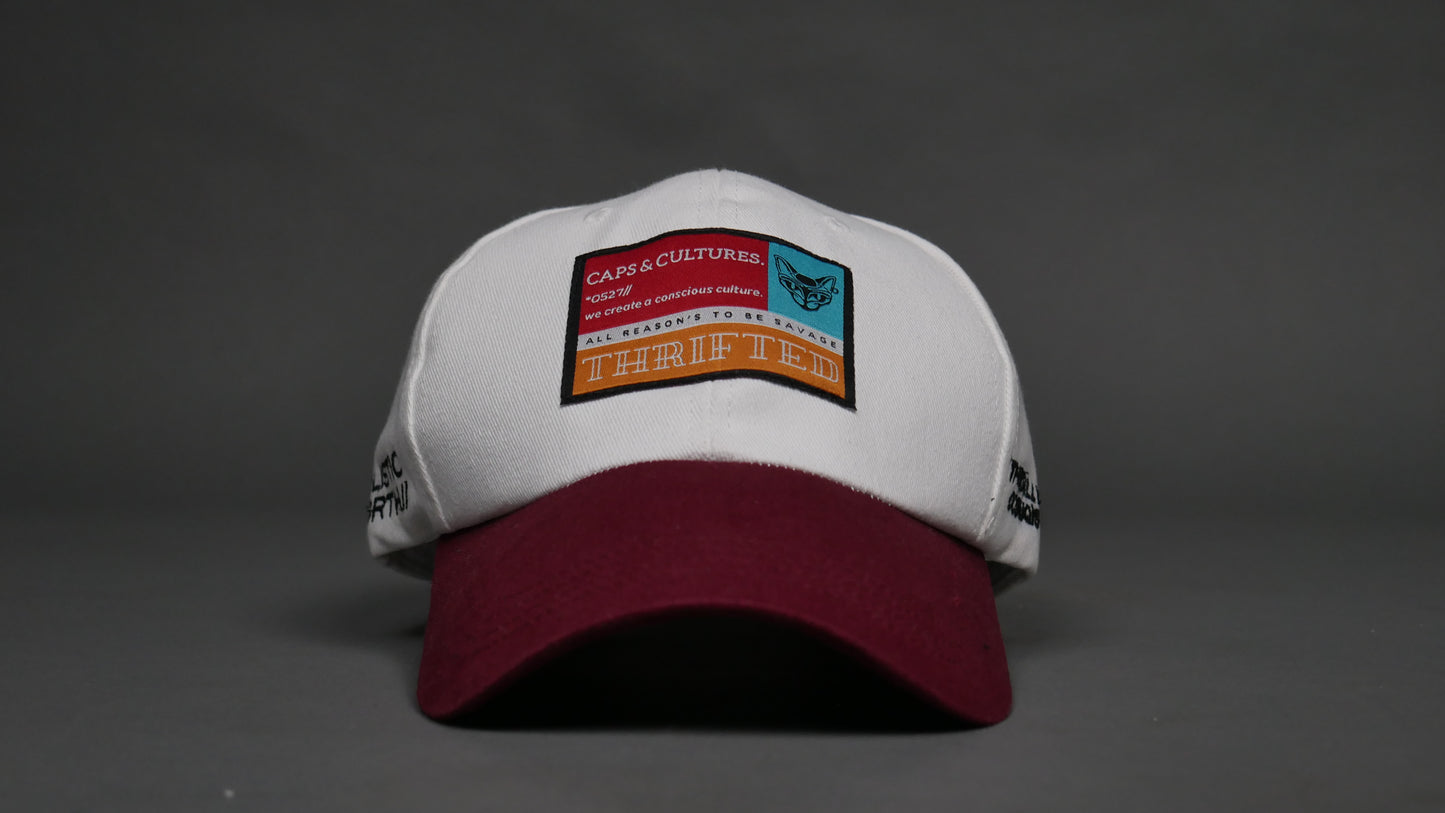 CAPS TO CULTURE BASEBALL CAP (WHITE-MAROON)