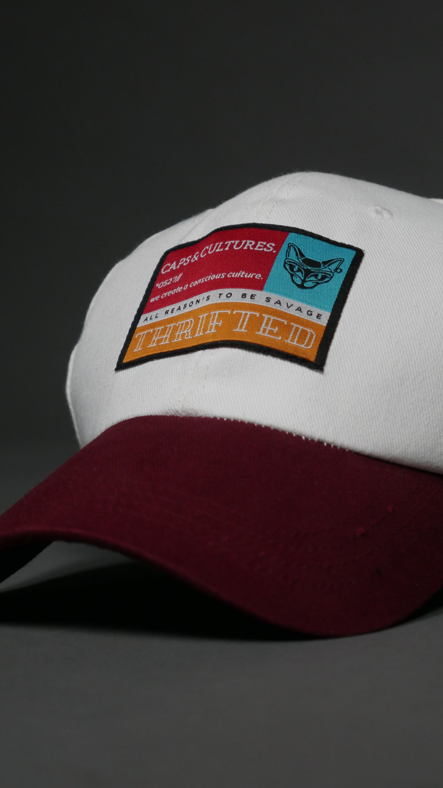 CAPS TO CULTURE BASEBALL CAP (WHITE-MAROON)